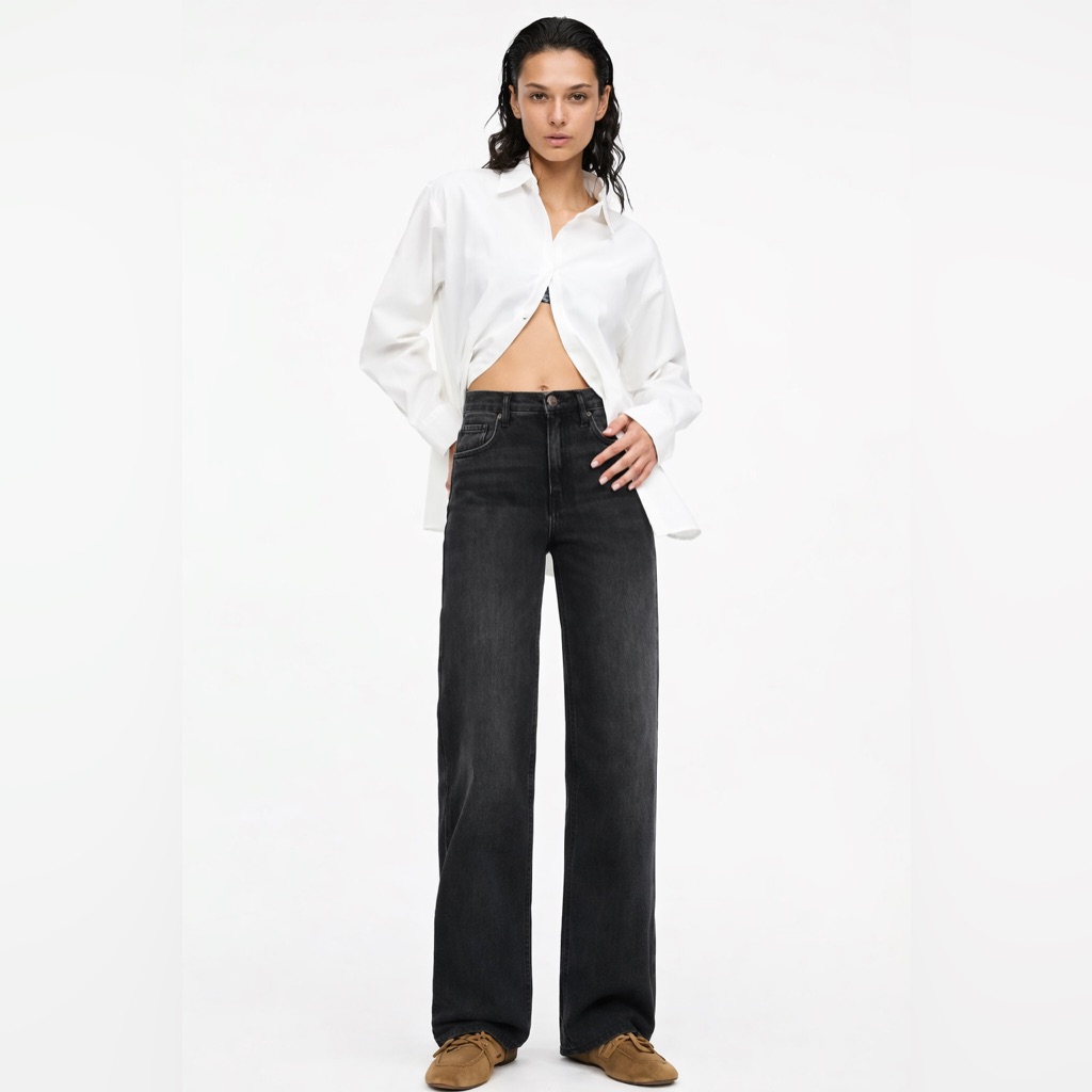 Pull&Bear Nwt High Rise Straight Leg Jeans Full Length Denim Women Size 6
